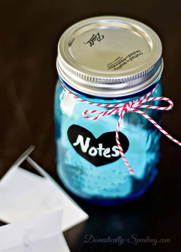Love Notes in a Jar #valentinesday #crafts #jars #gifts #decorhomeideas