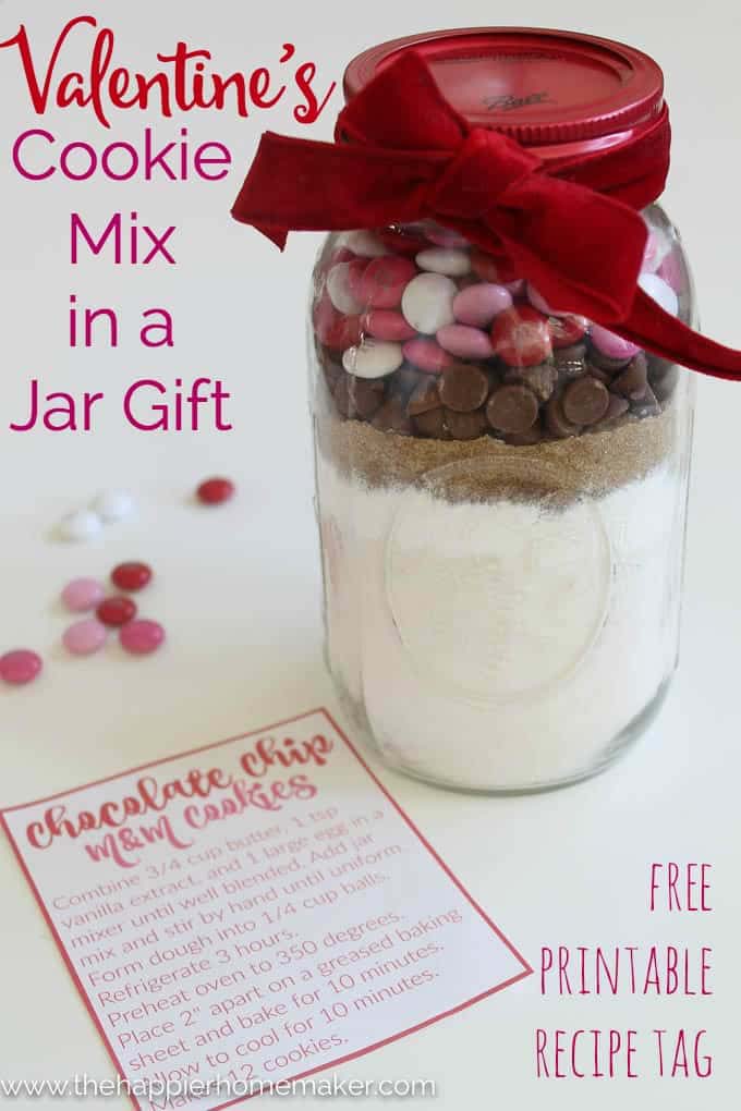 Valentines Day Cookie Mix in a Jar #valentinesday #crafts #jars #gifts #decorhomeideas